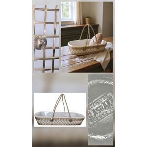 2 MCM Vintage Gold wire Casserole Baking Dishes USA Glassware 8x12x2 10x3x6